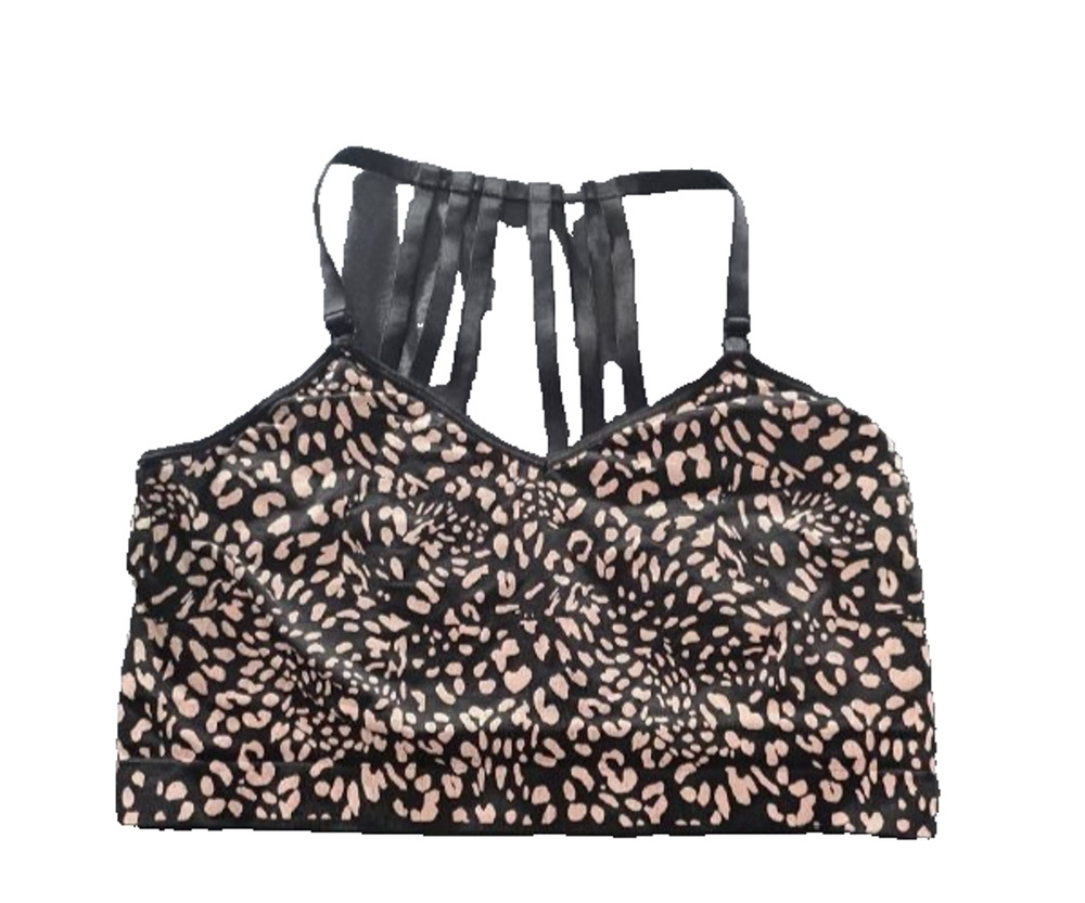 CaciQue Women's Leopard Print Bikini Top Wireless Scoop Neck 22/24 A008264